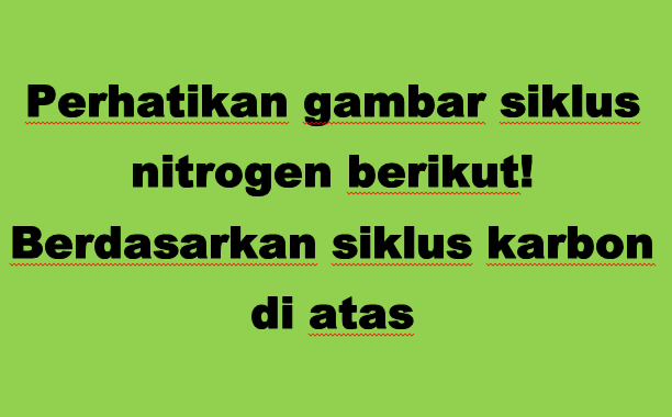 Perhatikan gambar siklus nitrogen berikut! Berdasarkan siklus karbon di atas